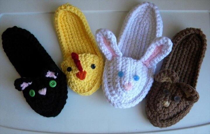 crochet slippers for cute kid's