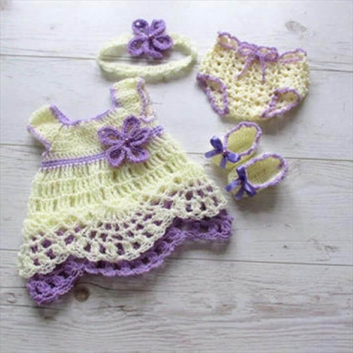 complete crochet baby dress