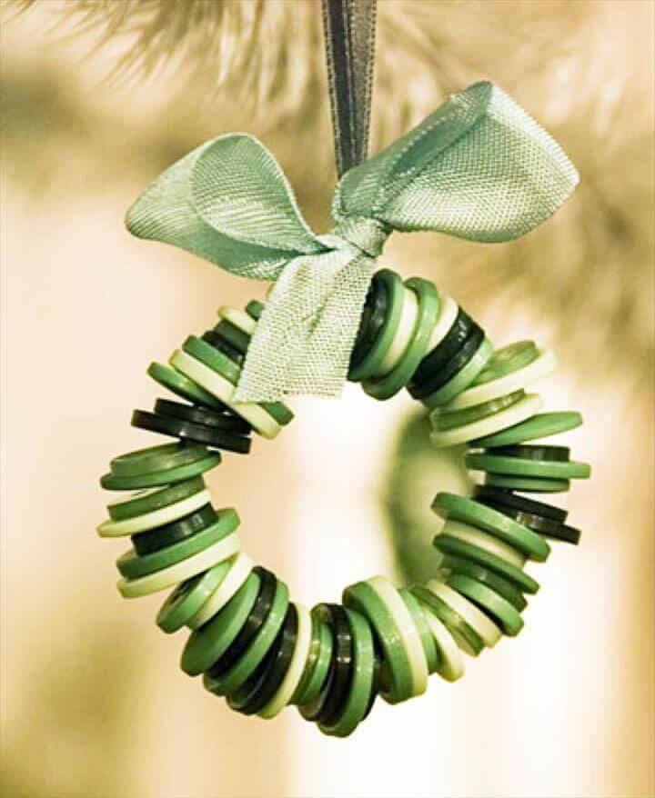 Button wreath ornament