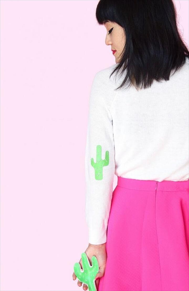 Fun Cactus Elbow Patches to Your Sweaters 