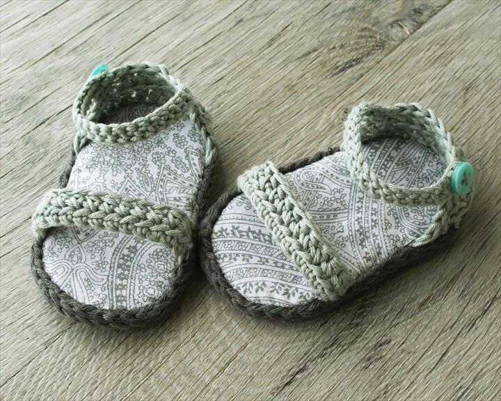 two colord crochet sandals