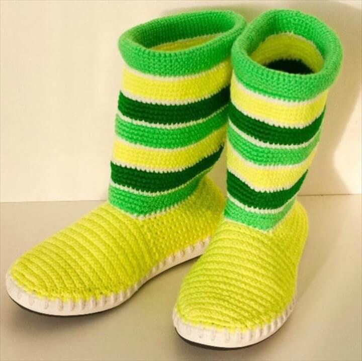 crochet boot slipper