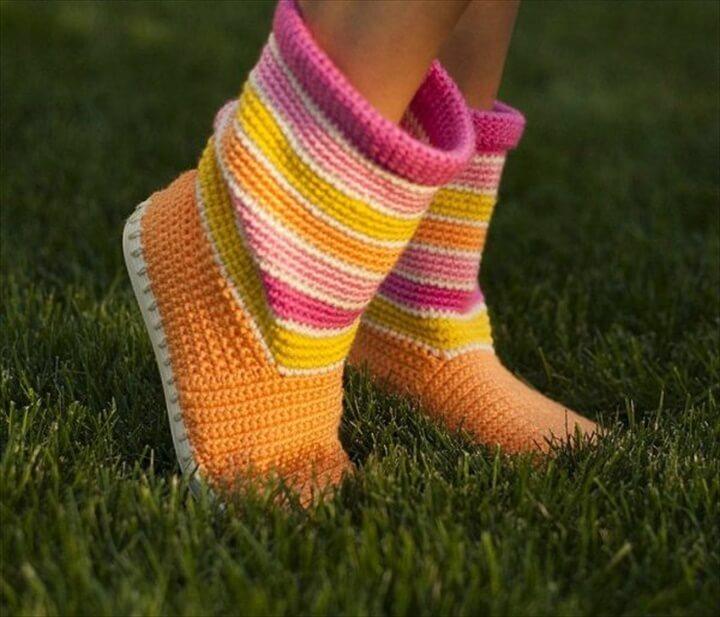 Crochet-Boot-Slippers-