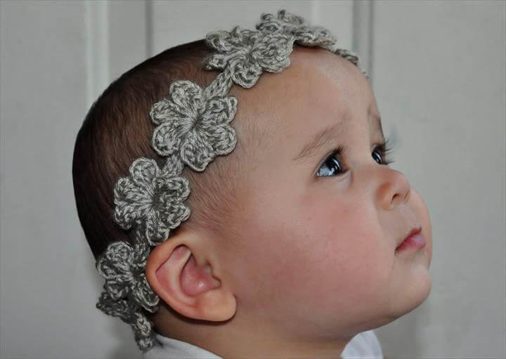 bracelet flower crochet headband