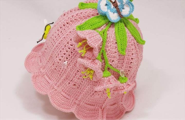 Crochet Bluebell Beanie Hat Free Pattern