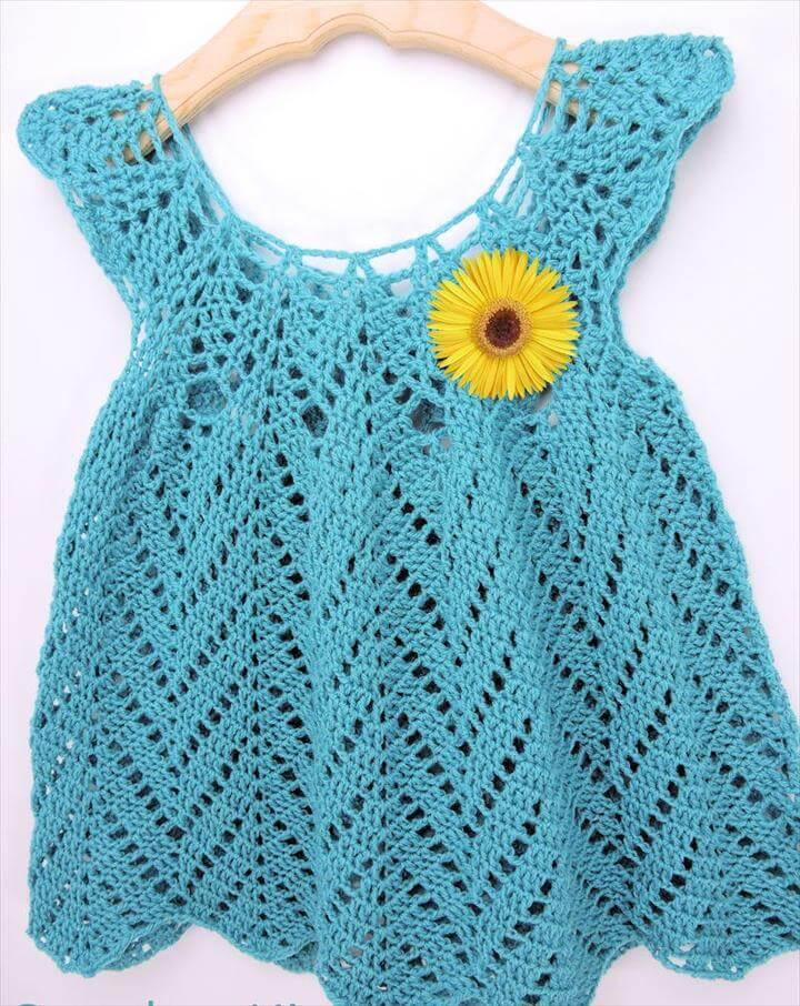 yellow flower crochet dress