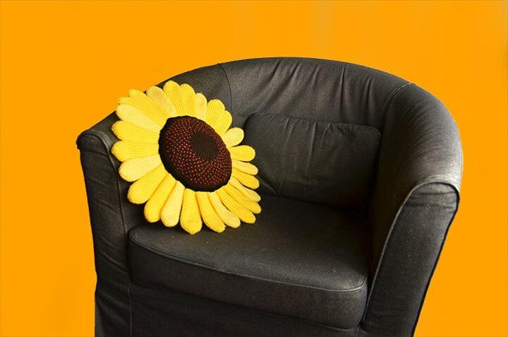 Sunflower Pillow Crochet Pattern, Flower Pillow Crochet Pattern, Shaped Cushion Crochet Pattern