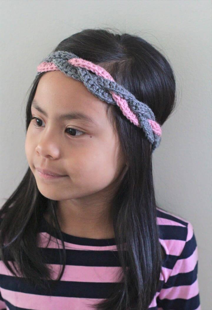 diy crochet braided headband