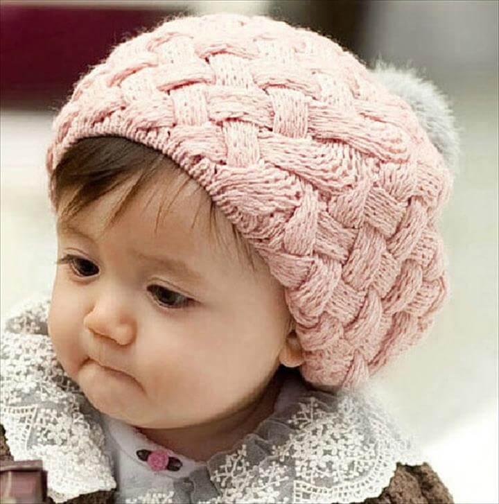 light color crochet hat