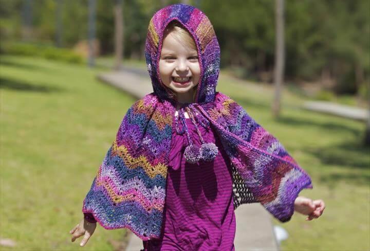 Hooded Toddler Crochet Cape