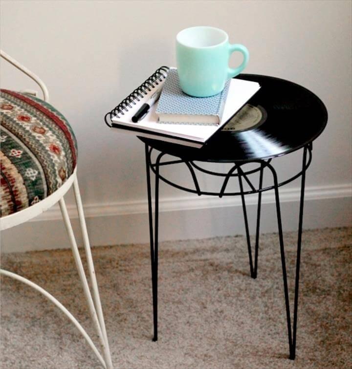 DIY Record Side Table