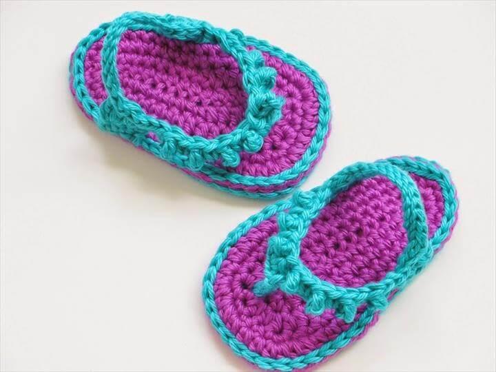 two colors crochet sandals