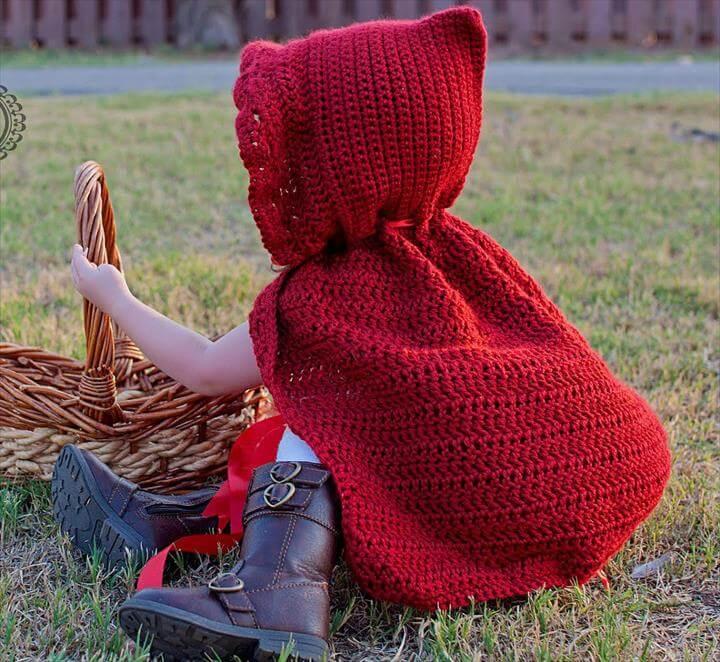 adorable little red riding hood crochet cape
