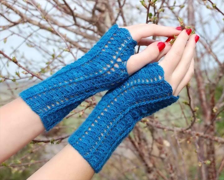 Crochet Openwork Hand Warmers