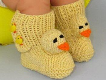 Baby Chick Booties FREE Knitting Pattern