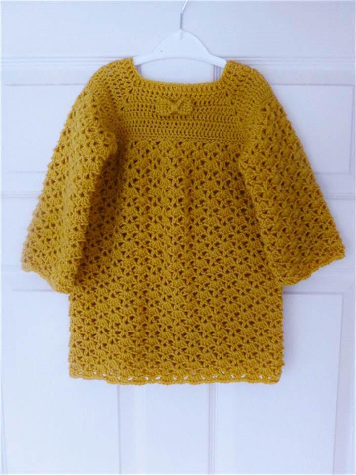 nice color crochet baby dress