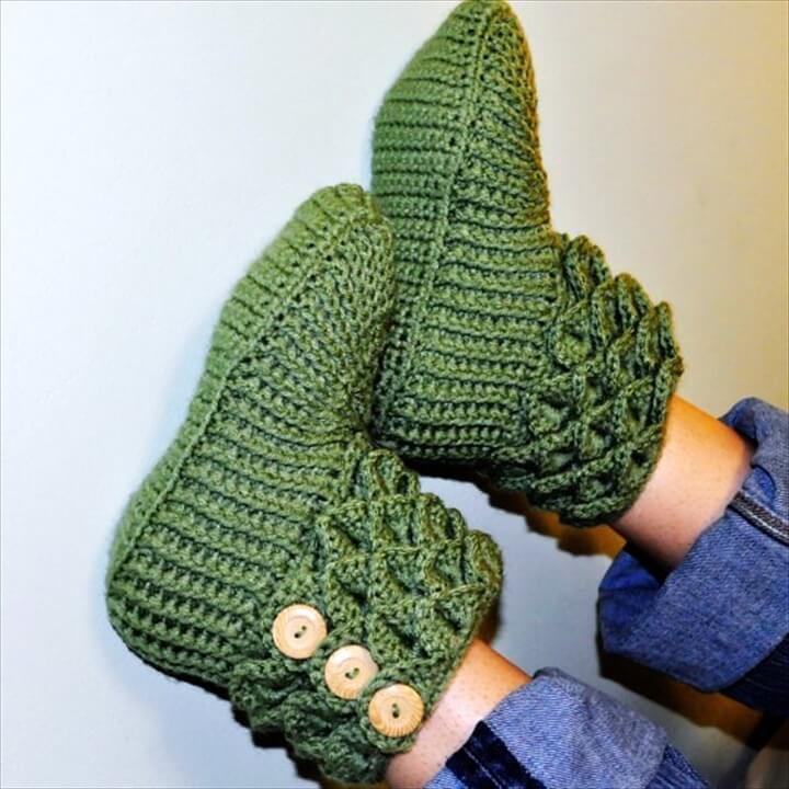 Crochet Crocodile Stitch Boots 