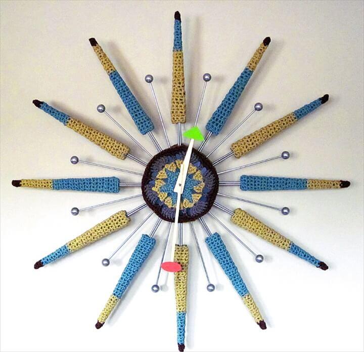 Half-Nelson Crochet Covered Wall Clock eclectic-wall-clocks