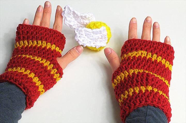  Crochet Fingerless Gloves Harry Potter style