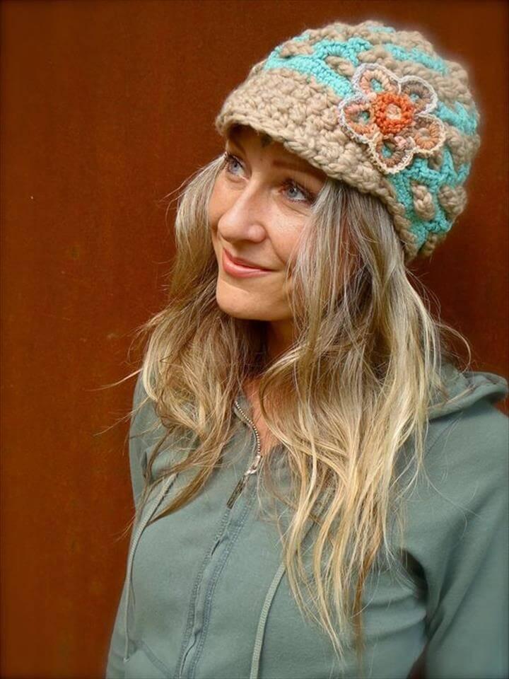 crochet amazing flower hat