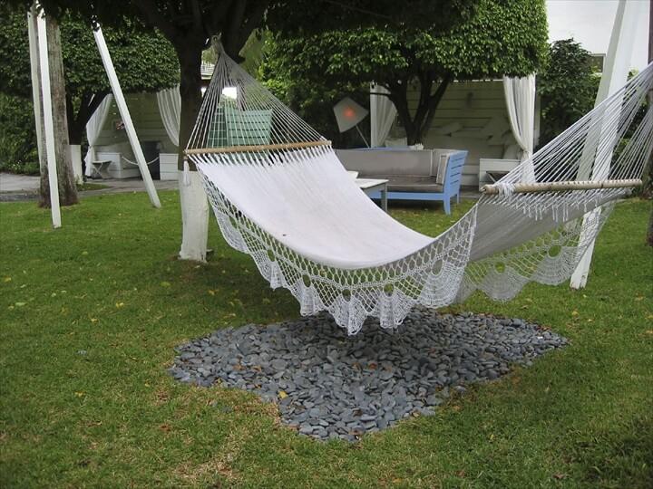 This one has extra fancy edging along with the crochet hammock.