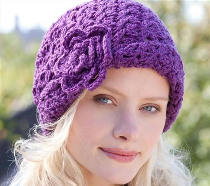 26 DIY Crochet Brimmed Beanie Hats