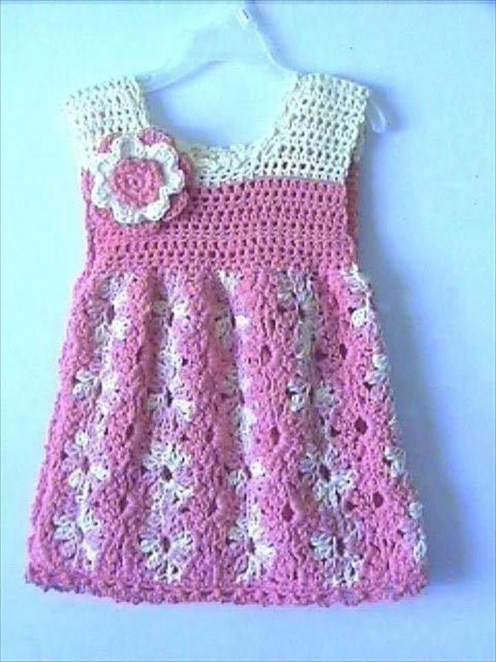 two colors baby crochet dress