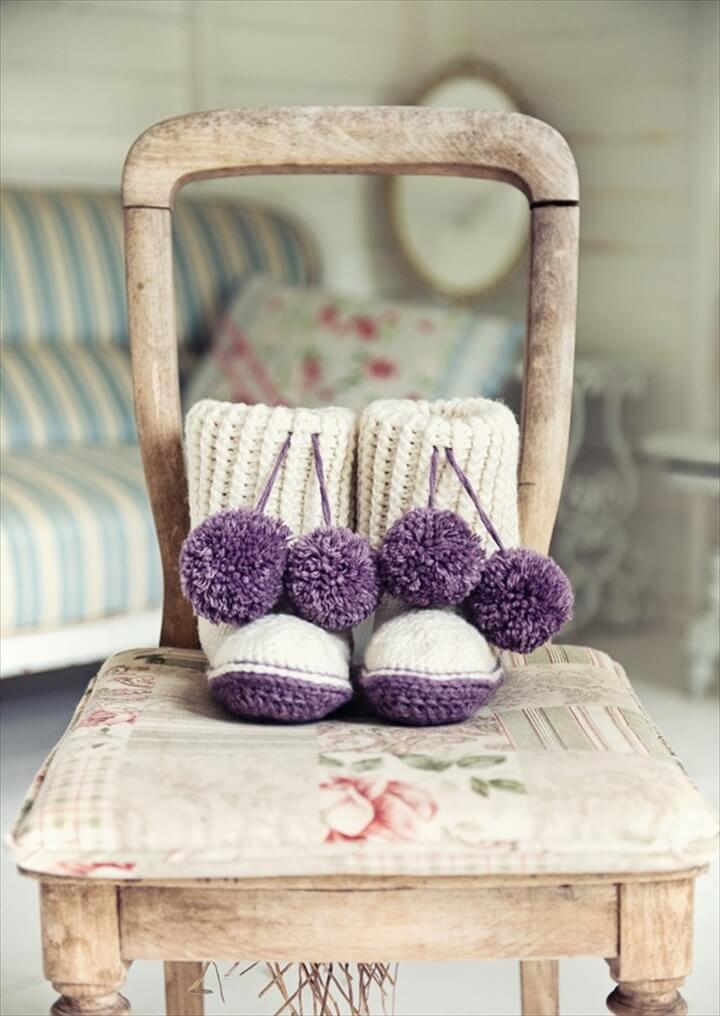 Crochet Slipper Boots in Deramores Vintage Chunky 