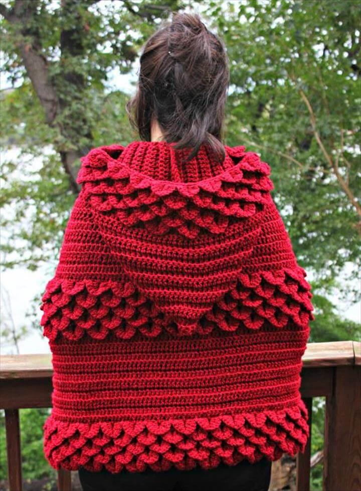 chice medium sized crochet hooded cape