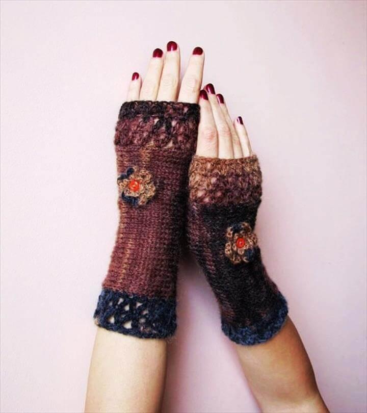 cute crochet fingerless gloves