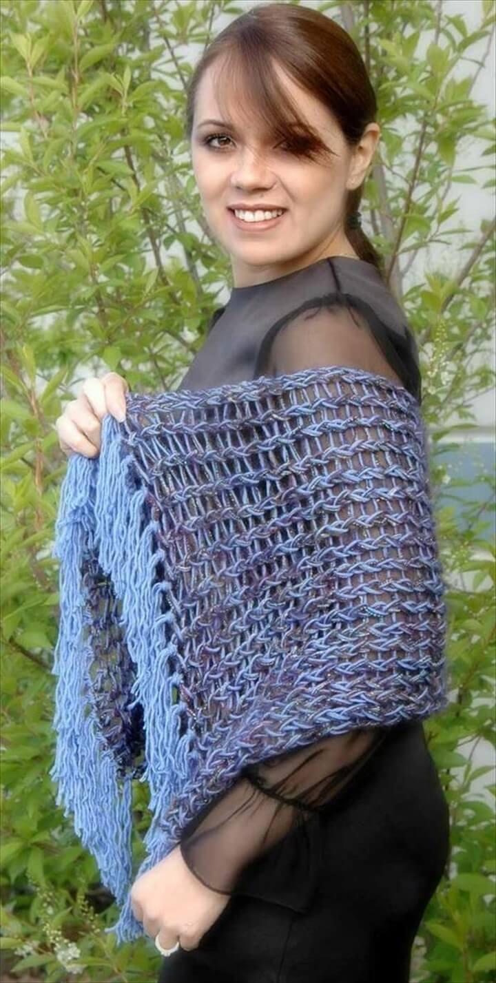 Free Loom Knitting Crochet Shawl Pattern