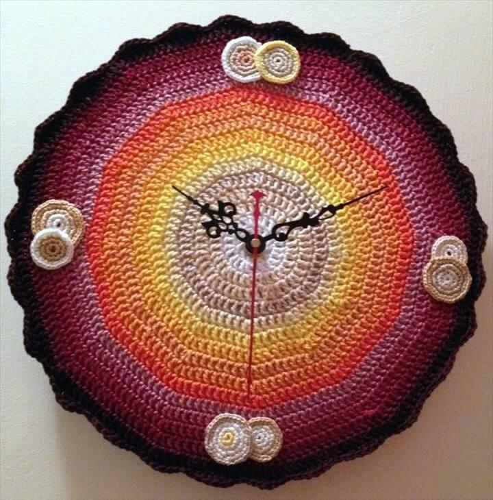 dark color crochet clock