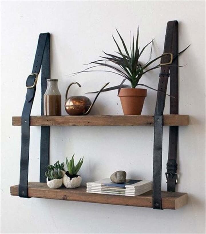  display shelf for your sunglasses or for other things. You can make it from a drawer or from other box-like structure and one or two leather belts.
