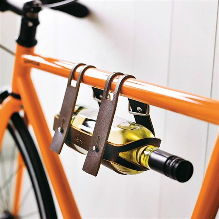 Creative bike storage - for wine bottles