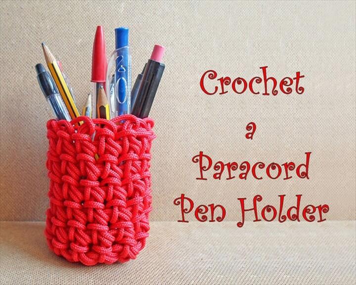 Crochet Paracord Pen Holder