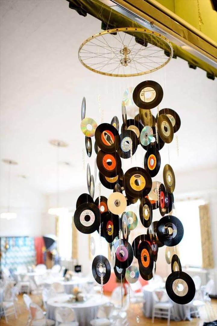 a hanging mobile to show off your favorite artist's singles.