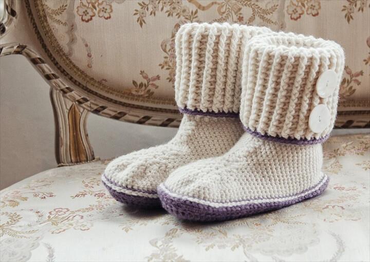 crochet boot slipper for girl's