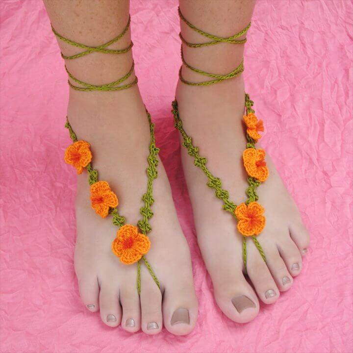 New Crochet Pattern: Poppy Barefoot Sandals
