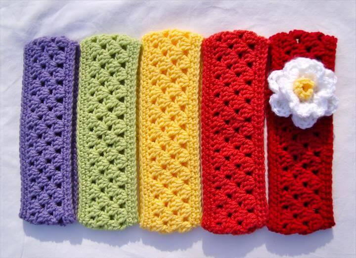Free Crochet Flower Headband Ear Warmer Pattern