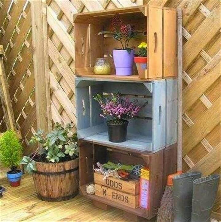 original recycling ideas old crates DIY patio furniture ideas