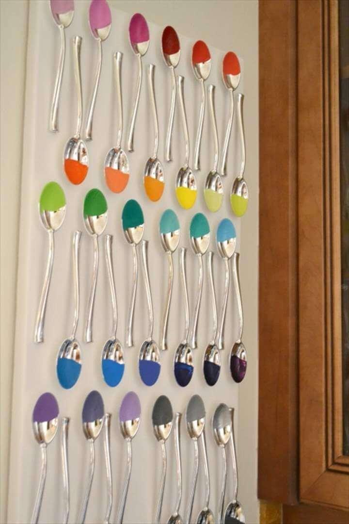 plastic spoons kitchen wall art