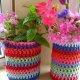 diy flower pot yarn covers