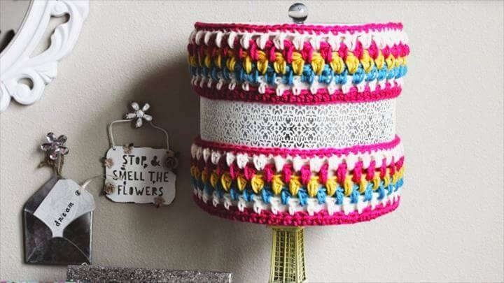 DIY: Crocheted Lamp Cozy Pendant Lighting Crochet DIY Handmade rustic .