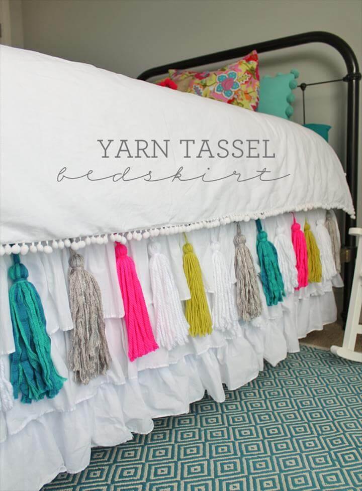 diy yarn tassel bedskirt