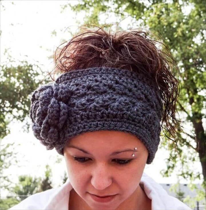 flower crochet headband design
