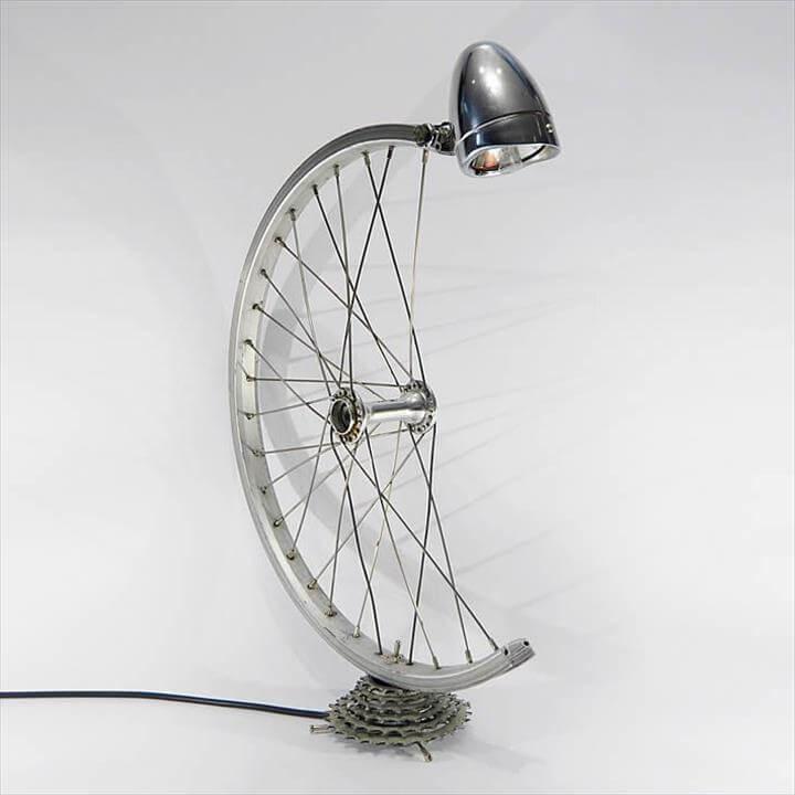 Bicycle parts desk lamp by Bespoke Spokes