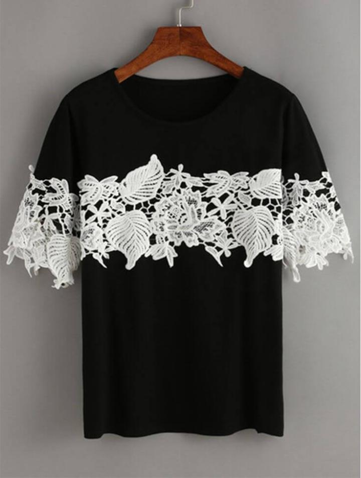 T-shirt-With Lace Design