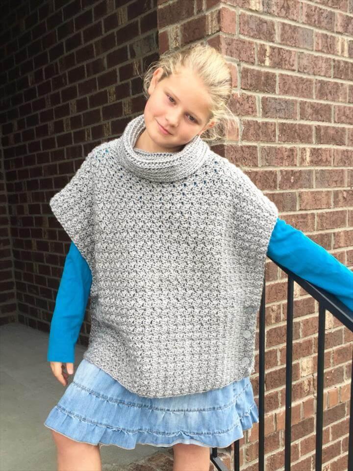 Crochet Poncho Pattern for the Fiona Poncho with Cowl for Baby