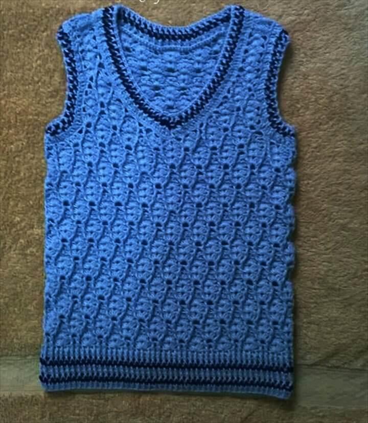 crochet cute boy vest