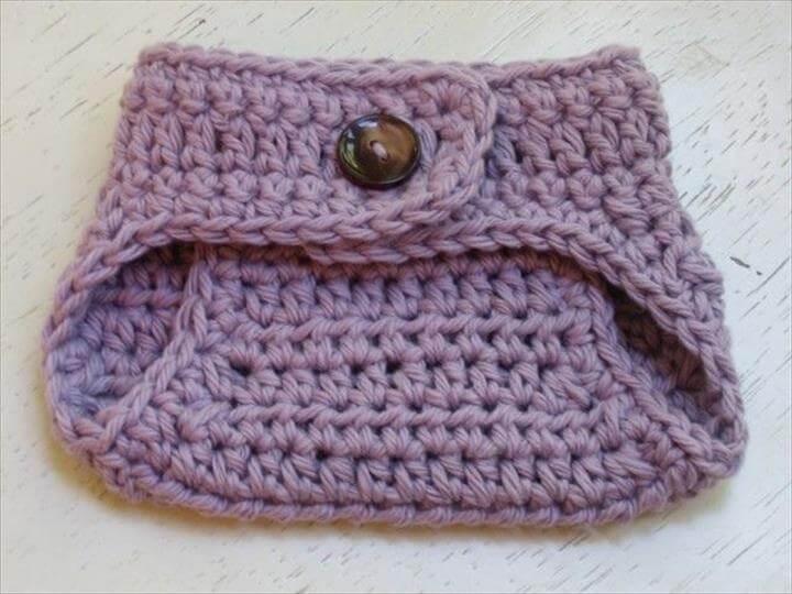 Free Crochet Baby cocoon Patterns | Baby Diaper Cover Pattern - Wild Plum Purple